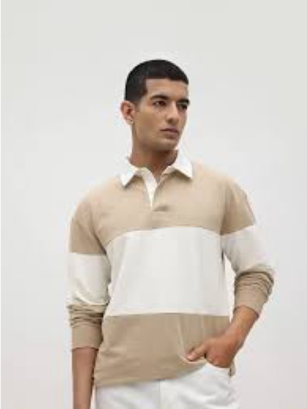 Goodfellow & Co Cotton Colorblock Rugby Polo S